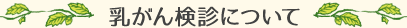 乳がん検診について